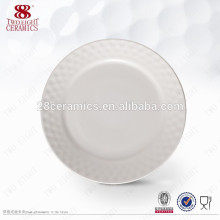Prato de louça de porcelana simples prato branco pratos personalizados para restaurante